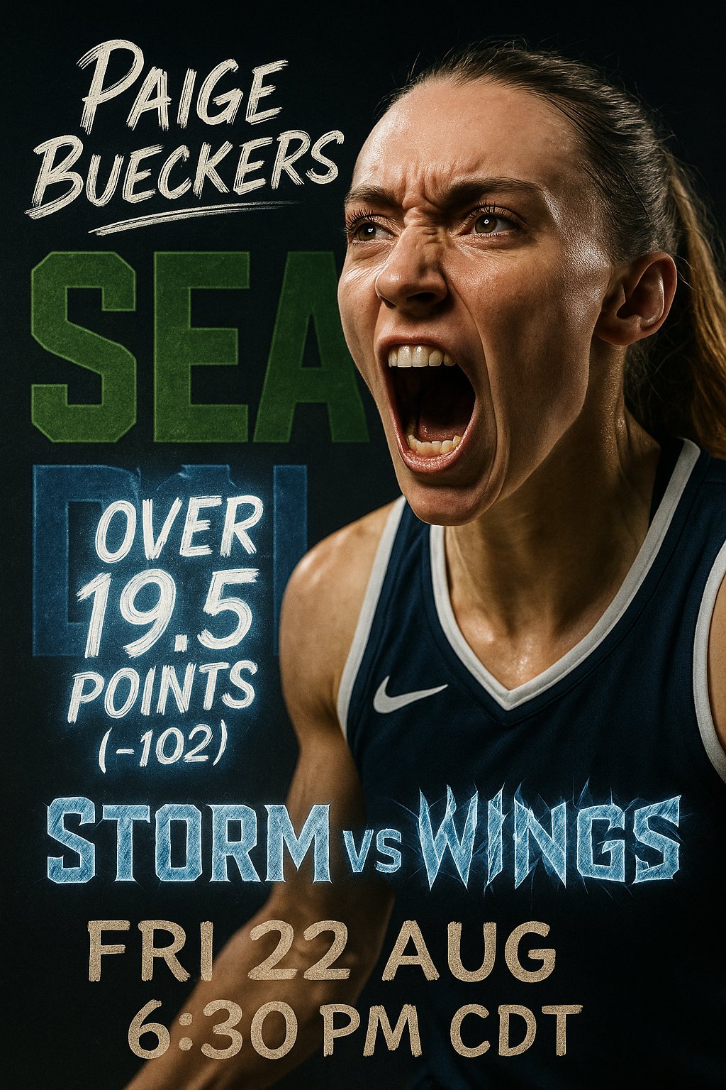 AI-generated detailed analysis visual for Paige Bueckers showing key statistics and insights