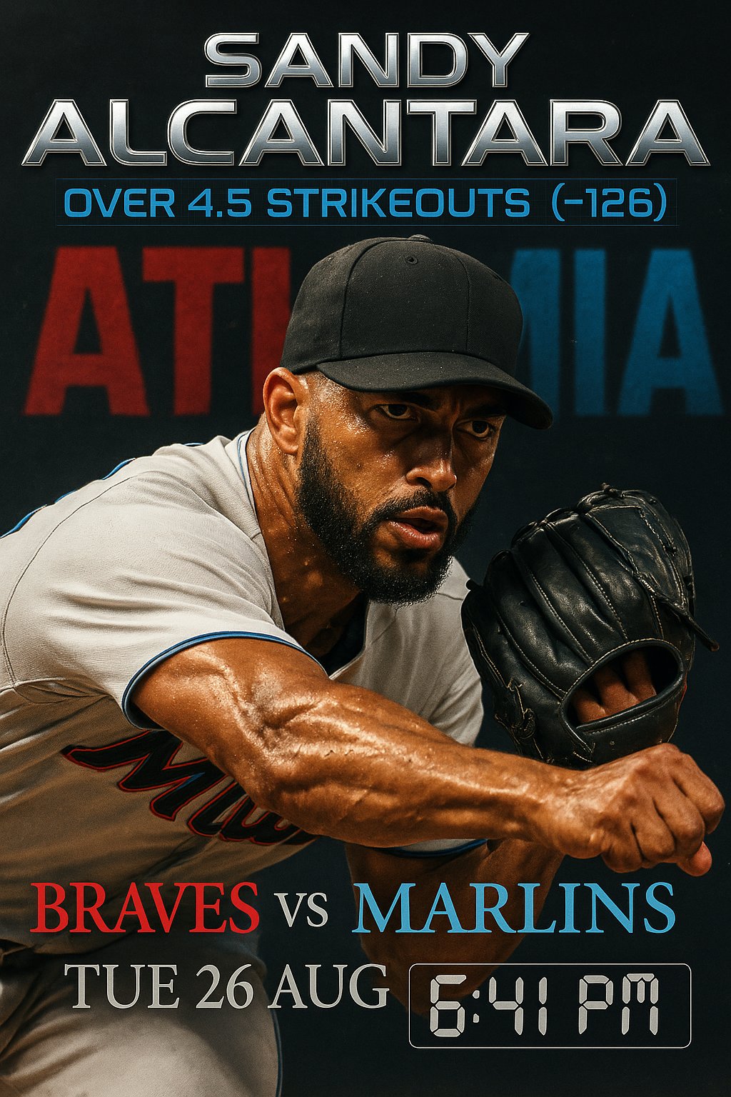 AI-generated detailed analysis visual for Sandy Alcantara showing key statistics and insights