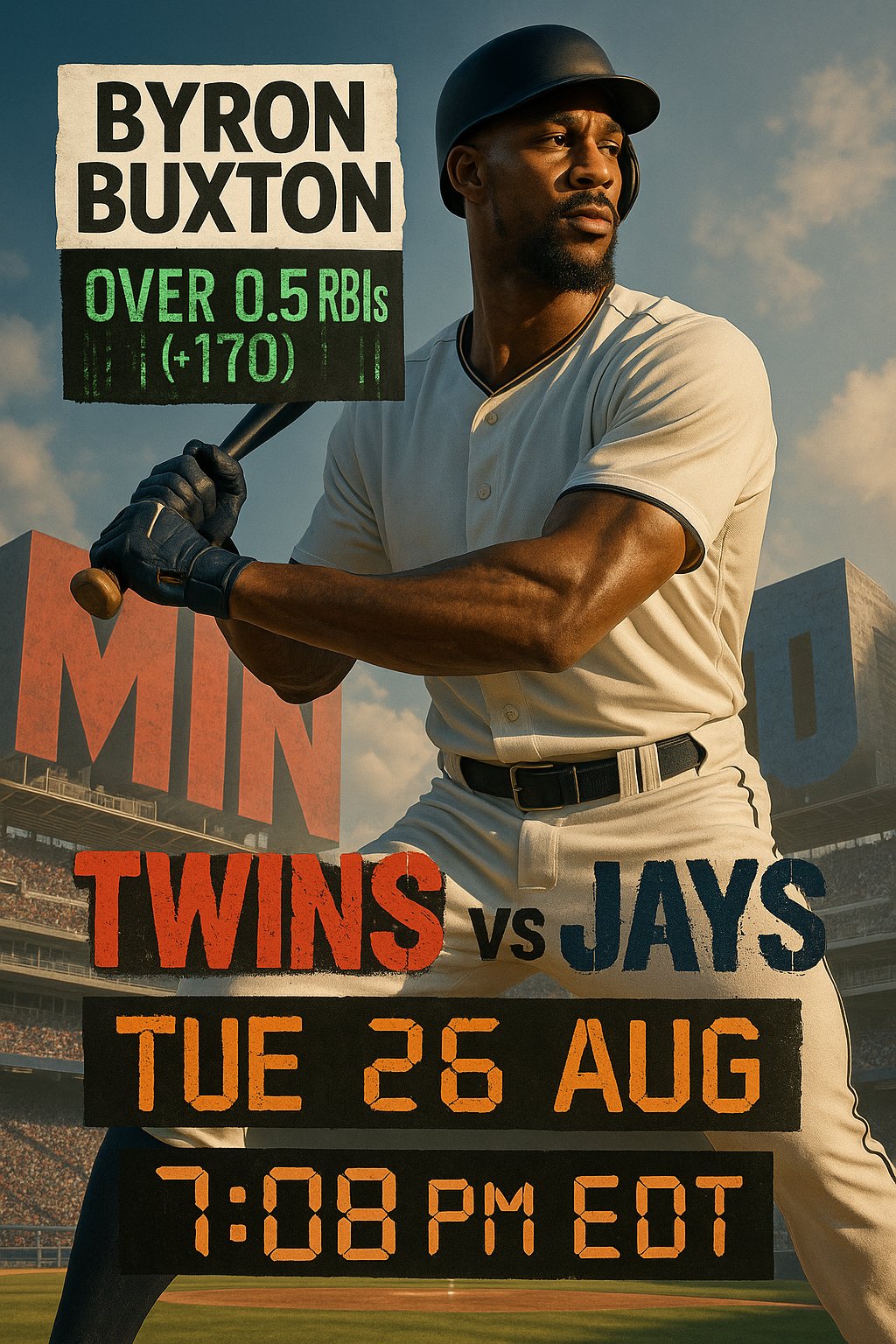 AI-generated detailed analysis visual for Byron Buxton showing key statistics and insights