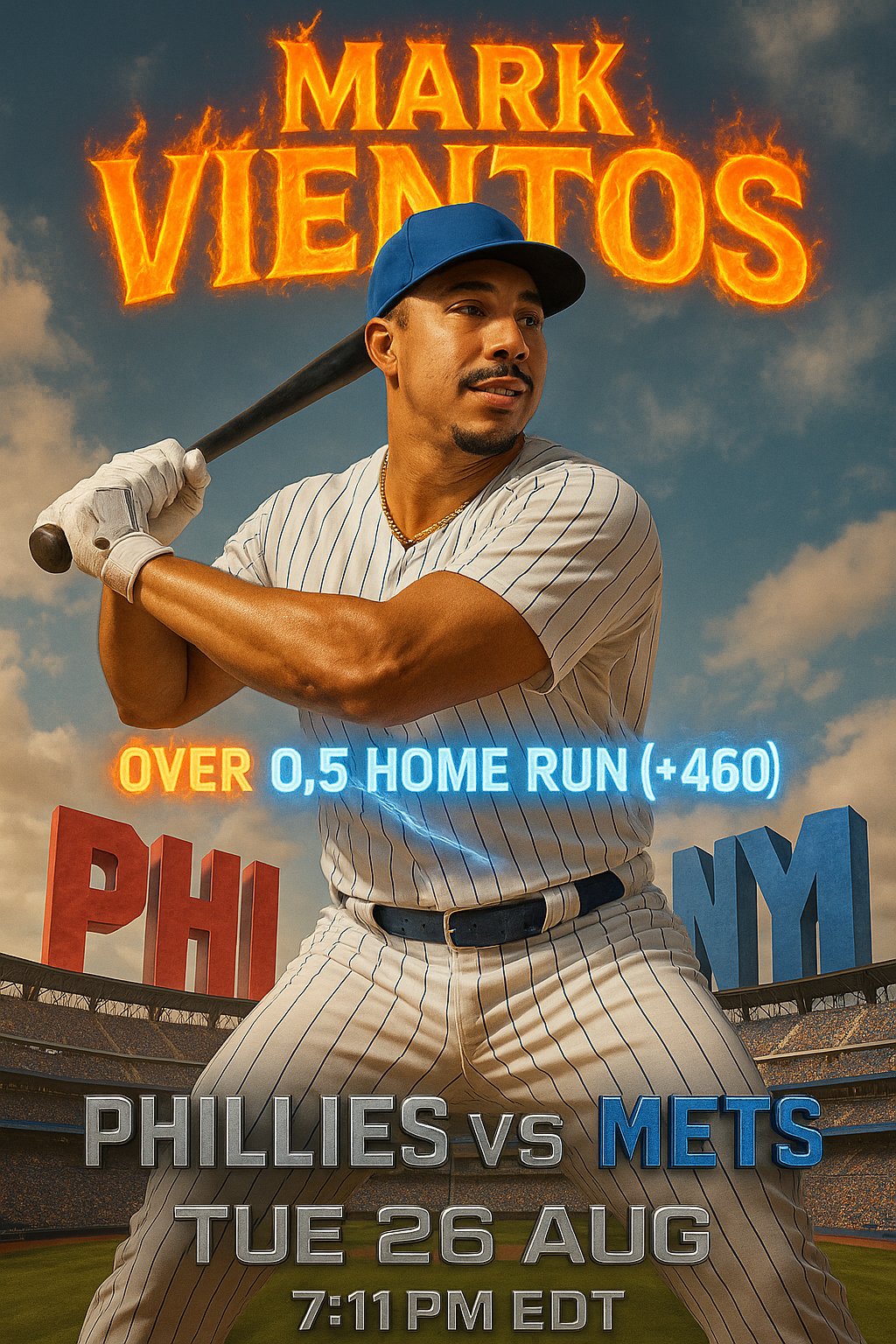 AI-generated detailed analysis visual for Mark Vientos showing key statistics and insights