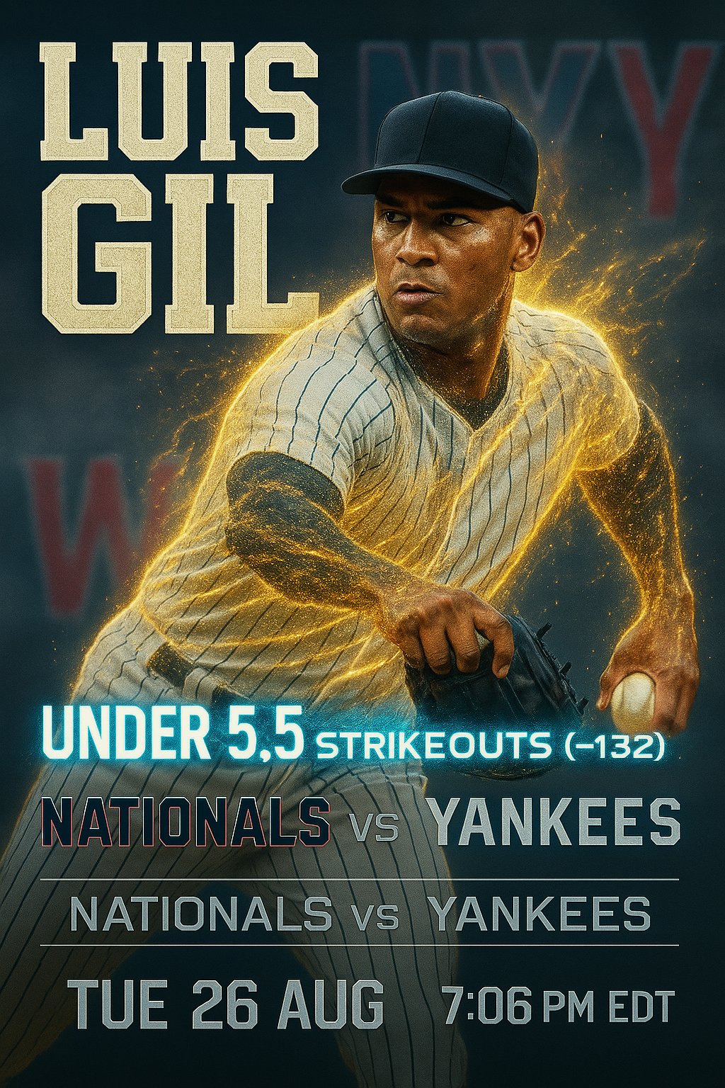 AI-generated detailed analysis visual for Luis Gil showing key statistics and insights