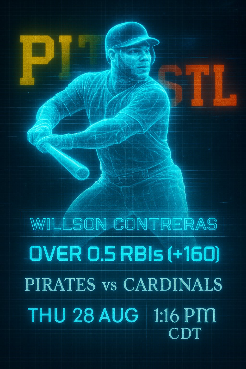 AI-generated detailed analysis visual for Willson Contreras showing key statistics and insights