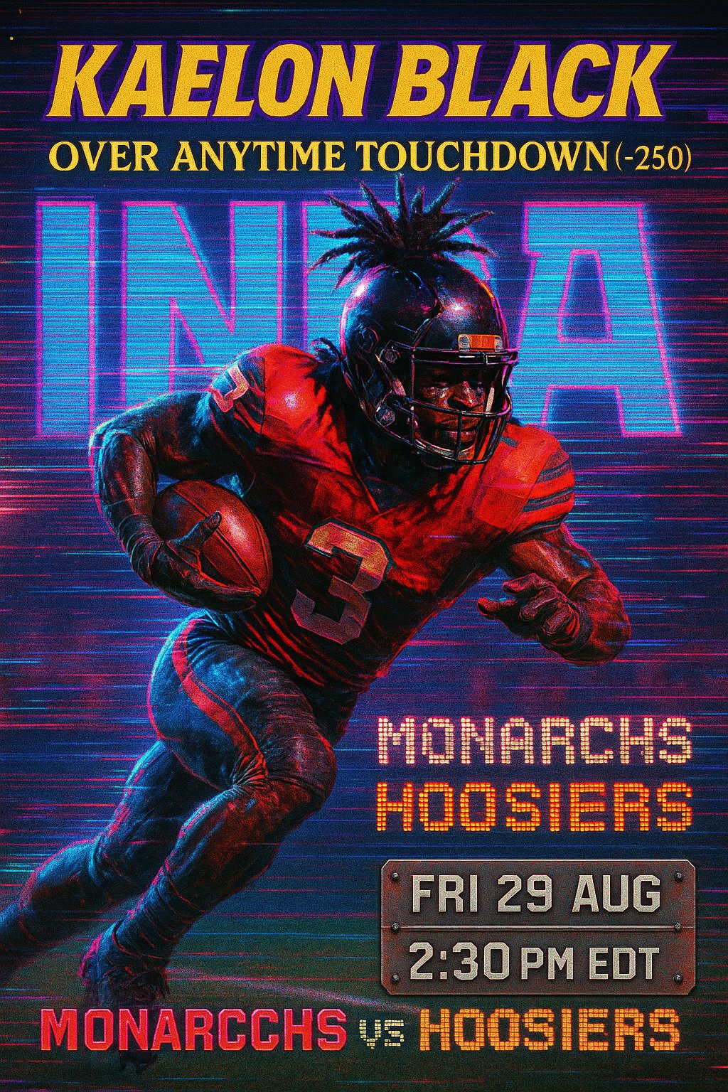 AI-generated detailed analysis visual for Kaelon Black showing key statistics and insights