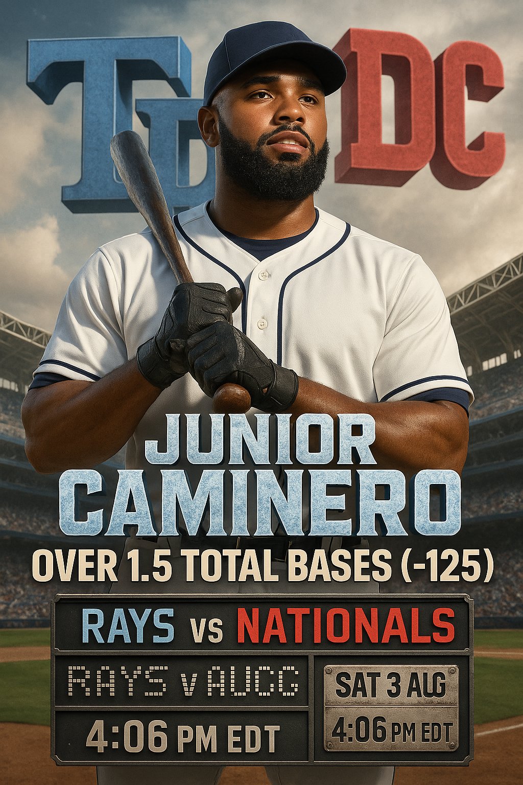 AI-generated detailed analysis visual for Junior Caminero showing key statistics and insights