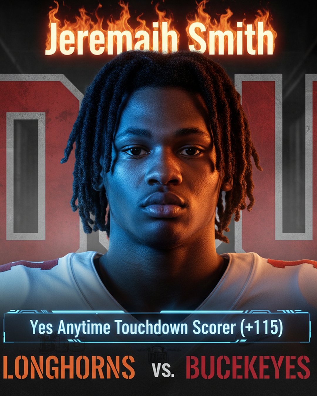 AI-generated detailed analysis visual for Jeremiah Smith showing key statistics and insights