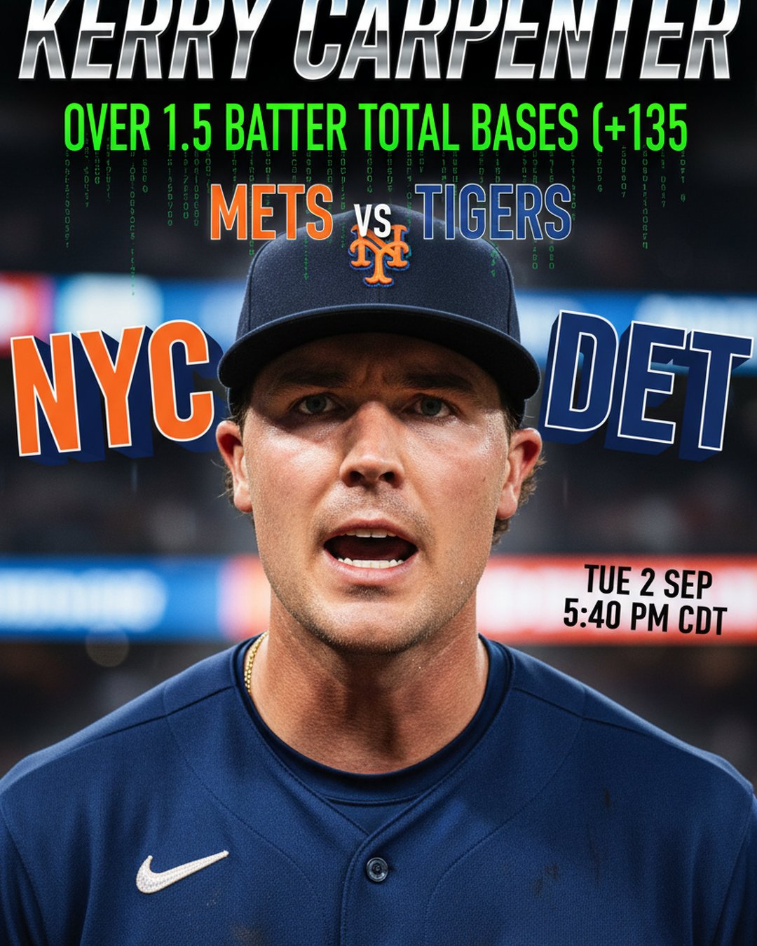 AI-generated detailed analysis visual for Kerry Carpenter showing key statistics and insights