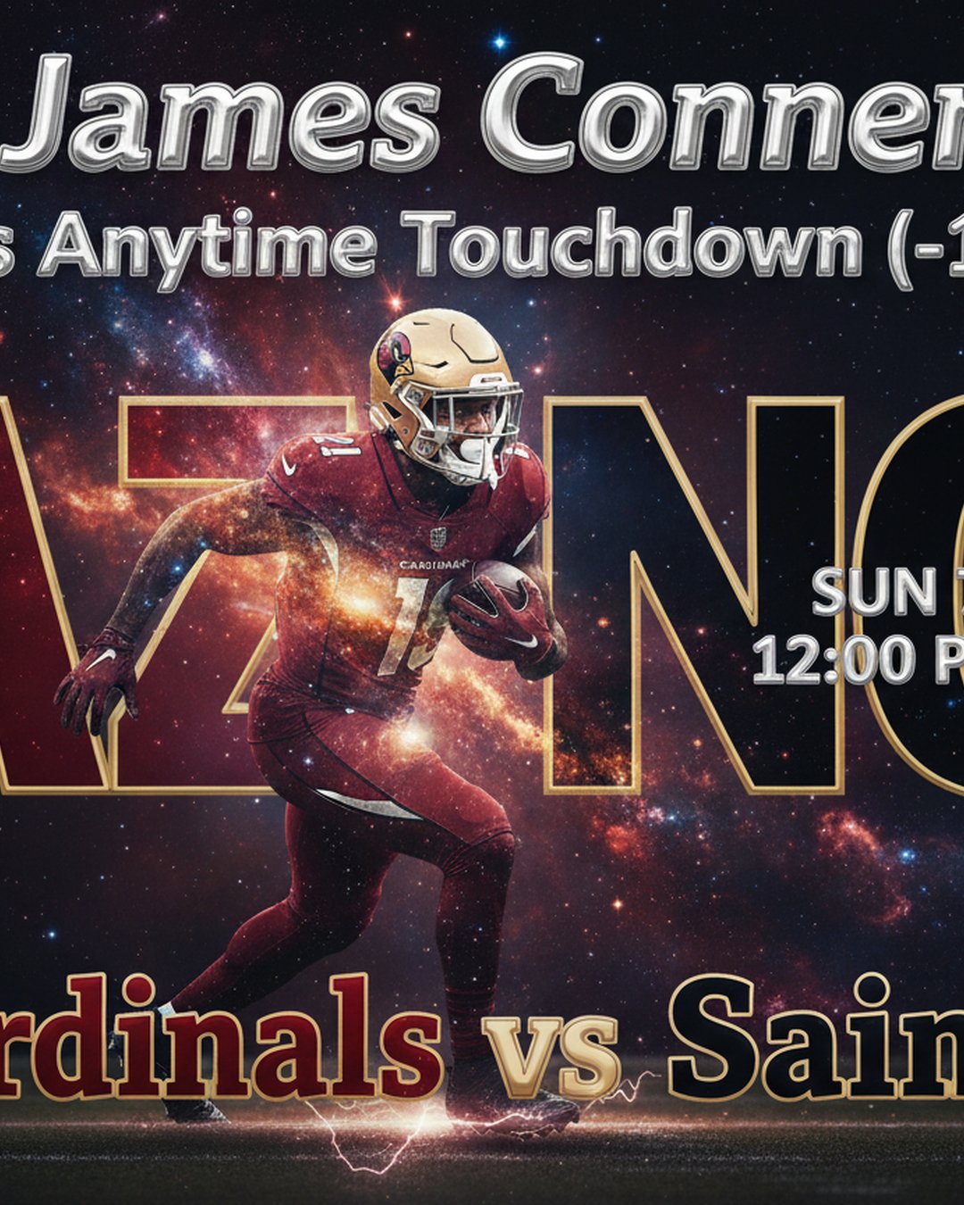 AI-generated detailed analysis visual for James Conner showing key statistics and insights