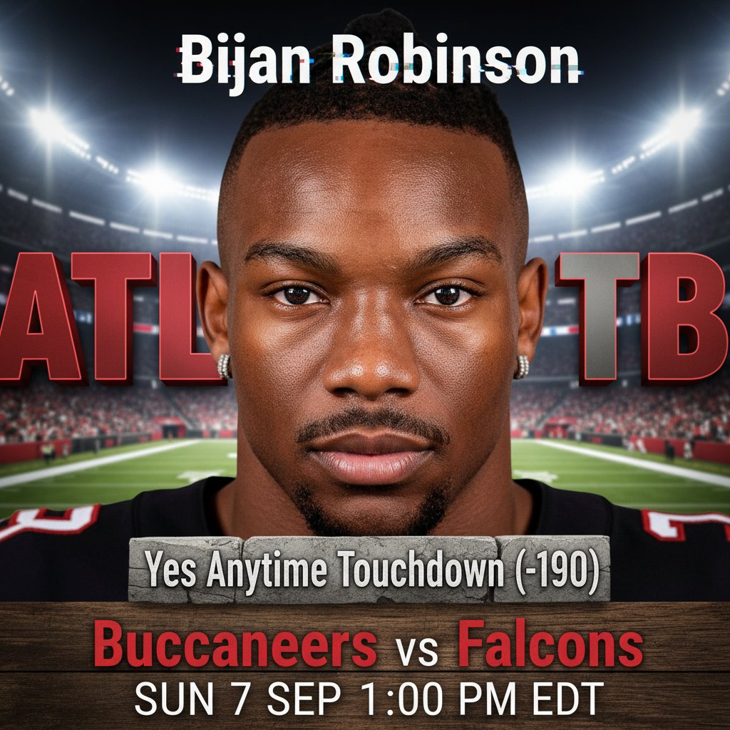 AI-generated detailed analysis visual for Bijan Robinson showing key statistics and insights