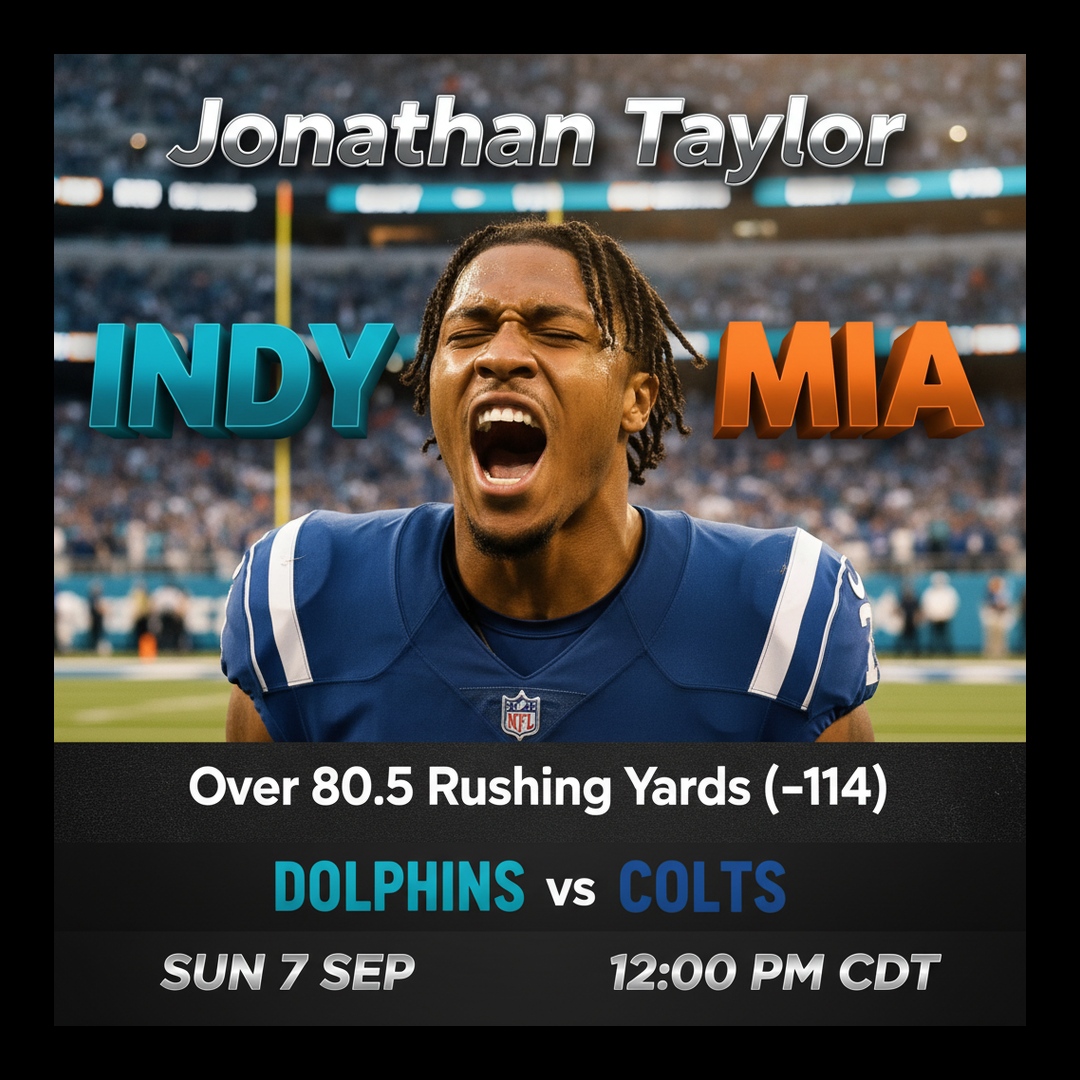 AI-generated detailed analysis visual for Jonathan Taylor showing key statistics and insights