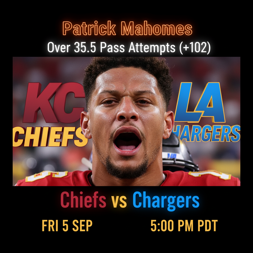 AI-generated detailed analysis visual for Patrick Mahomes showing key statistics and insights