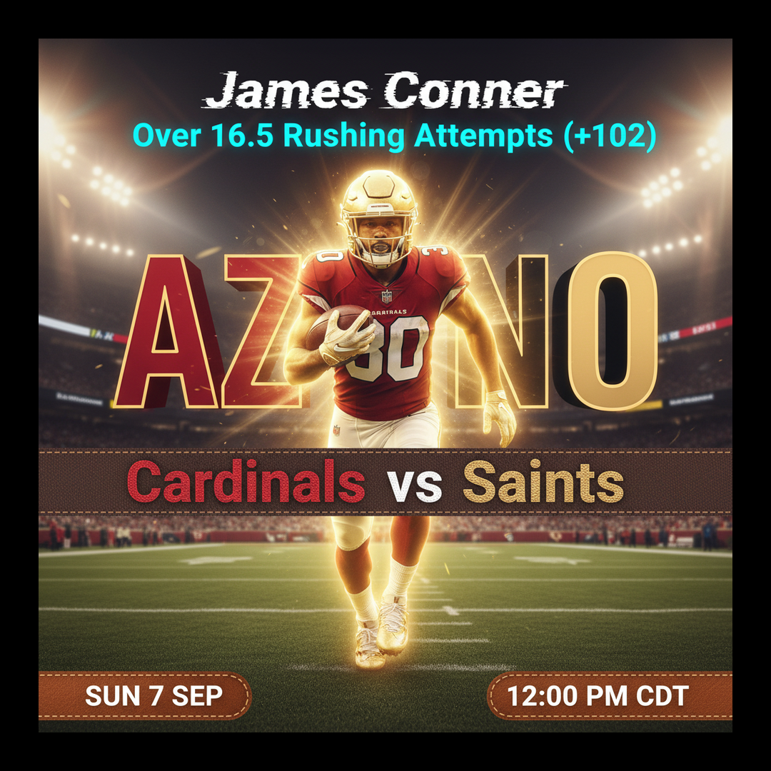 AI-generated detailed analysis visual for James Conner showing key statistics and insights