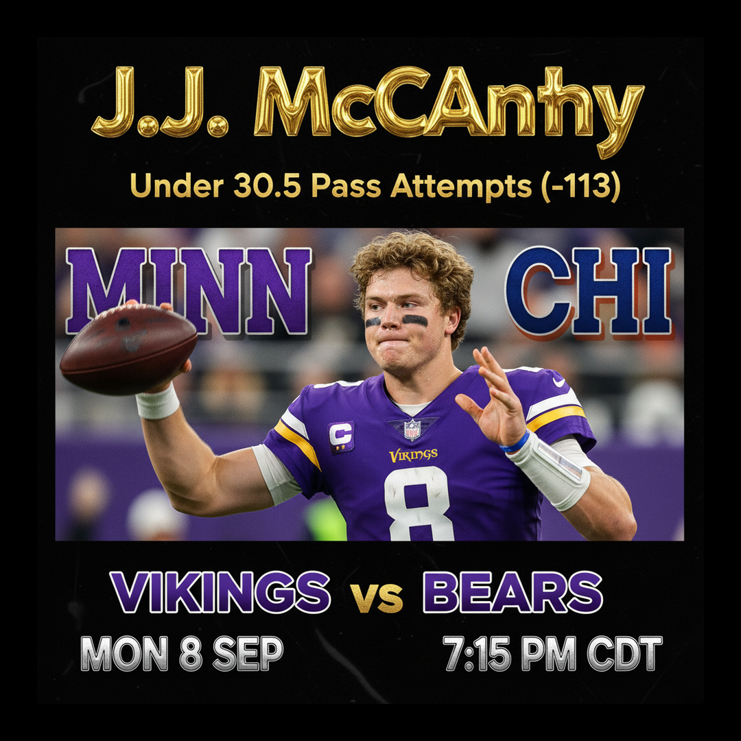 AI-generated detailed analysis visual for J.J. McCarthy showing key statistics and insights