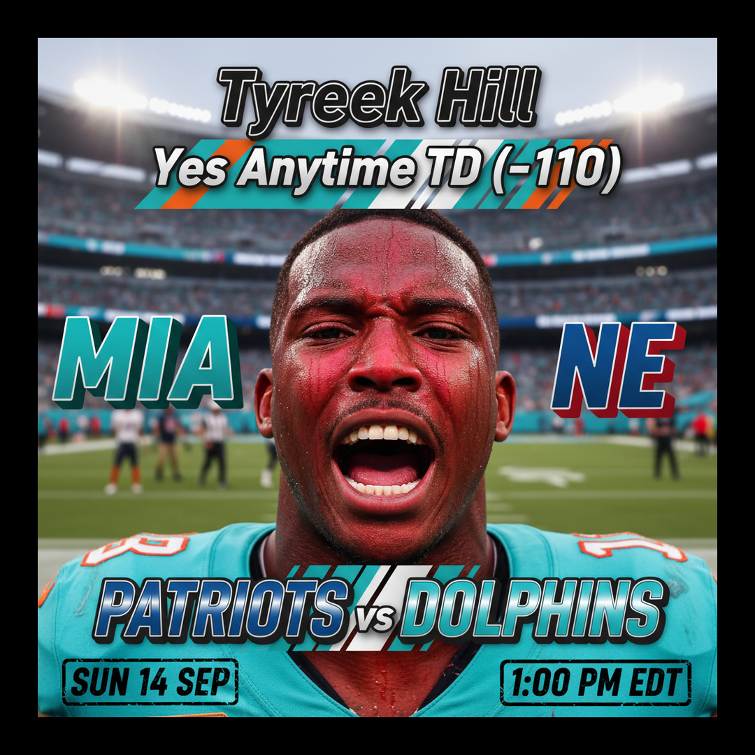 AI-generated detailed analysis visual for Tyreek Hill showing key statistics and insights