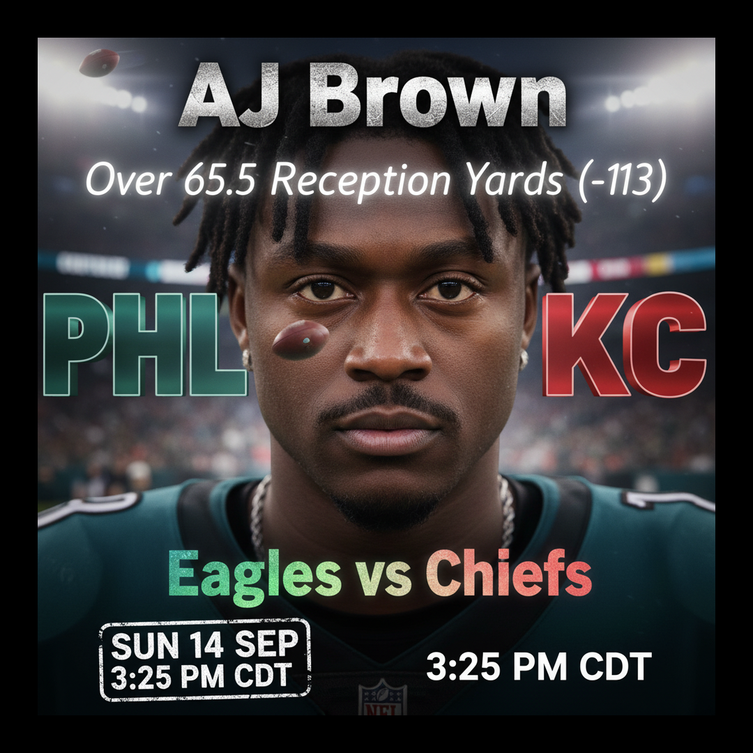 AI-generated detailed analysis visual for AJ Brown showing key statistics and insights