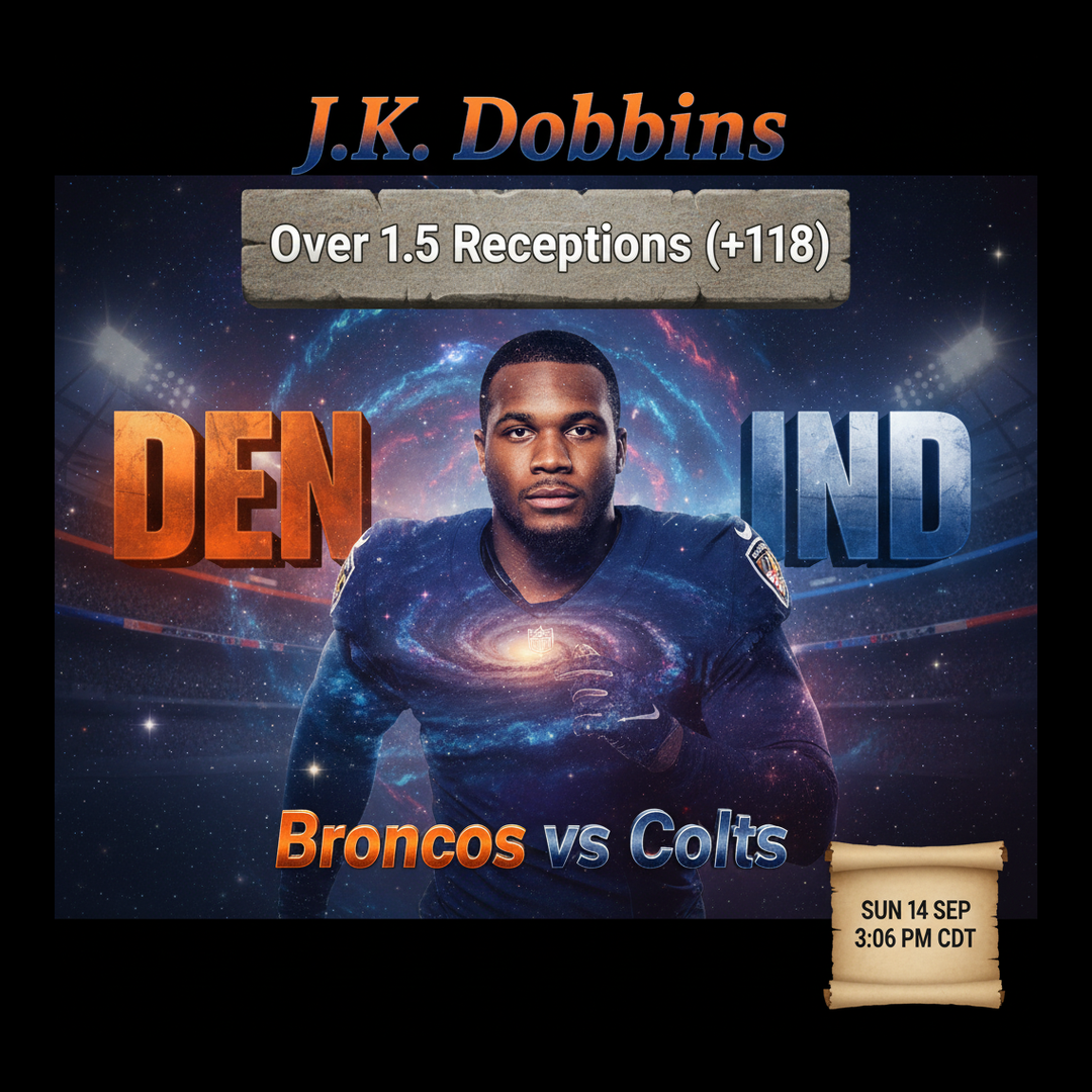 AI-generated detailed analysis visual for J.K. Dobbins showing key statistics and insights