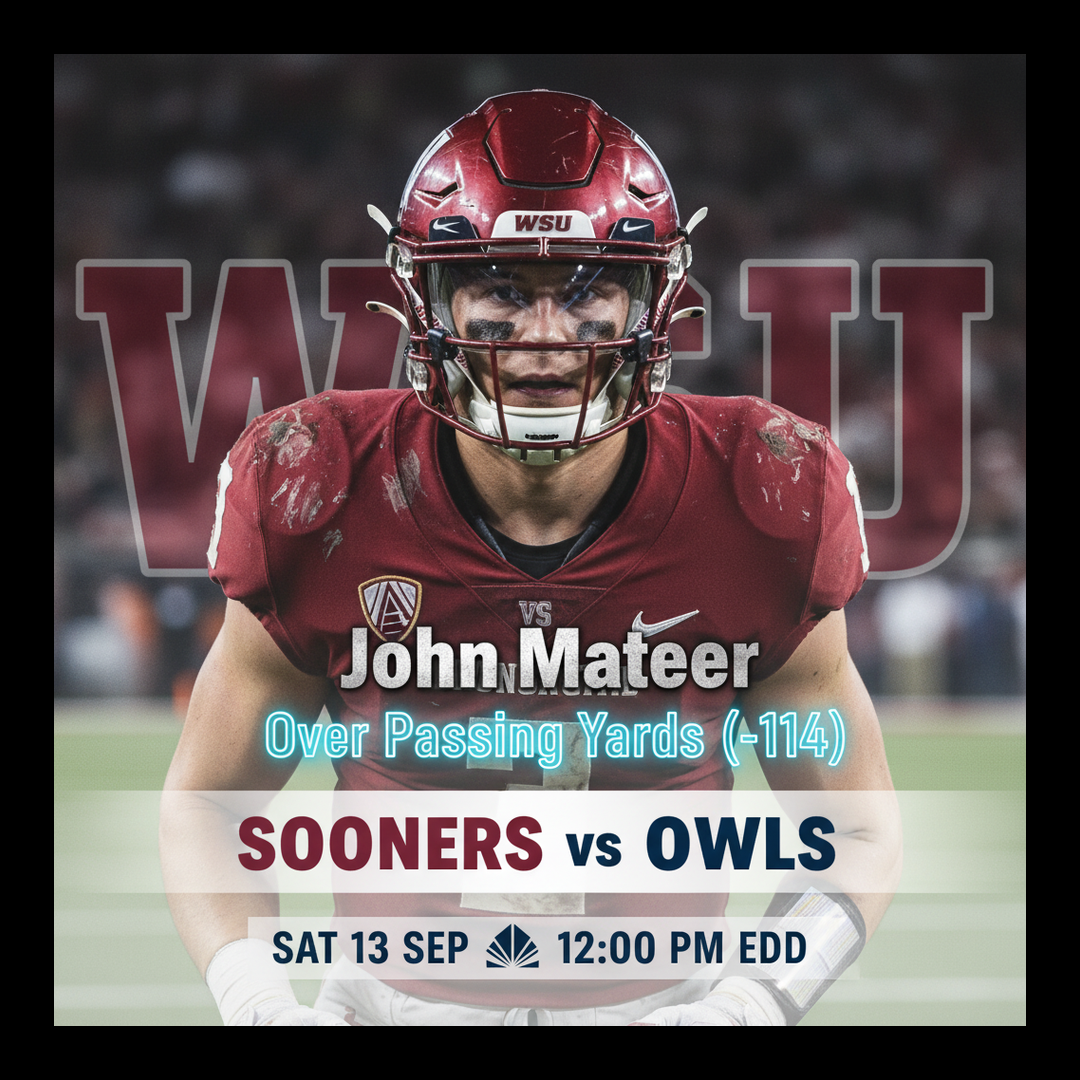 AI-generated detailed analysis visual for John Mateer showing key statistics and insights