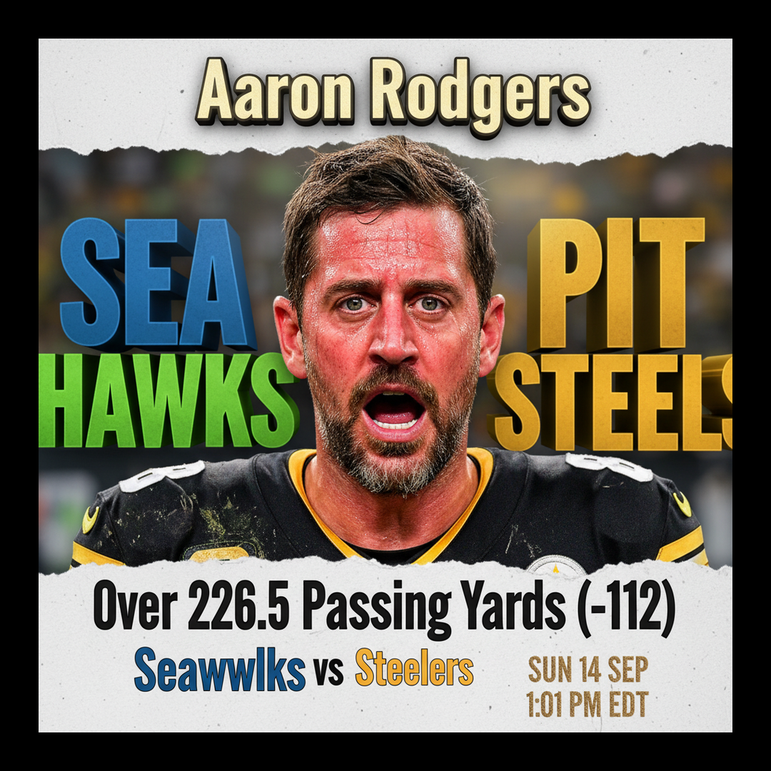 AI-generated detailed analysis visual for Aaron Rodgers showing key statistics and insights