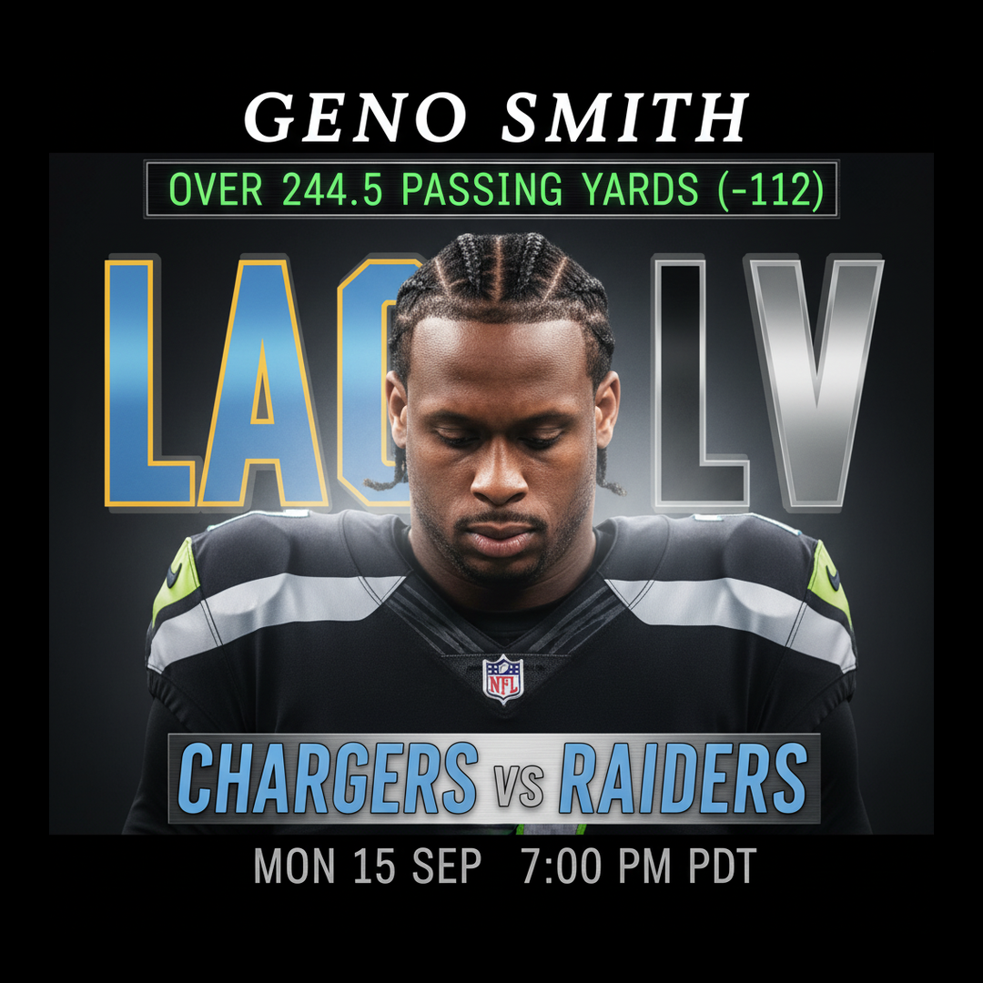 AI-generated detailed analysis visual for Geno Smith showing key statistics and insights