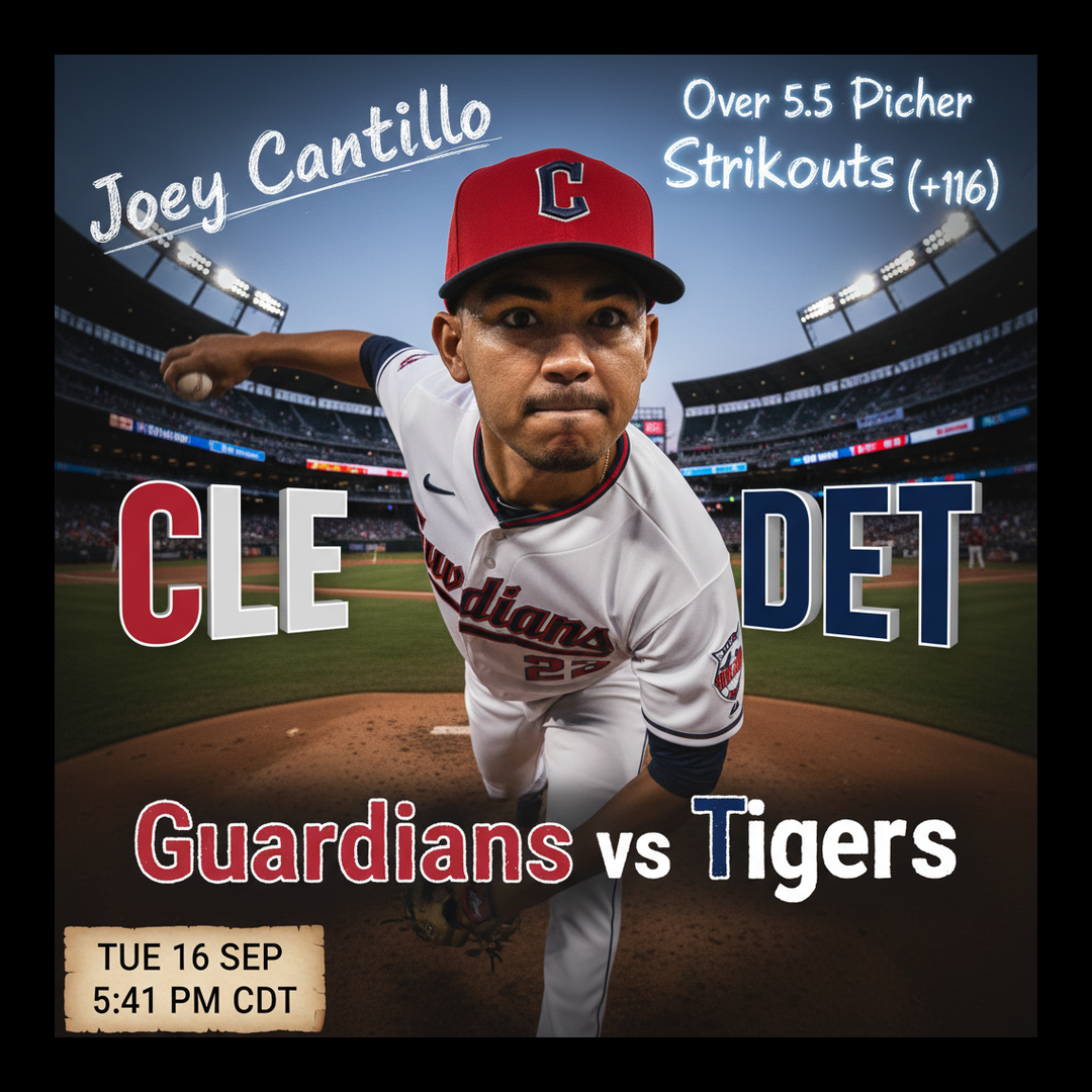 AI-generated detailed analysis visual for Joey Cantillo showing key statistics and insights