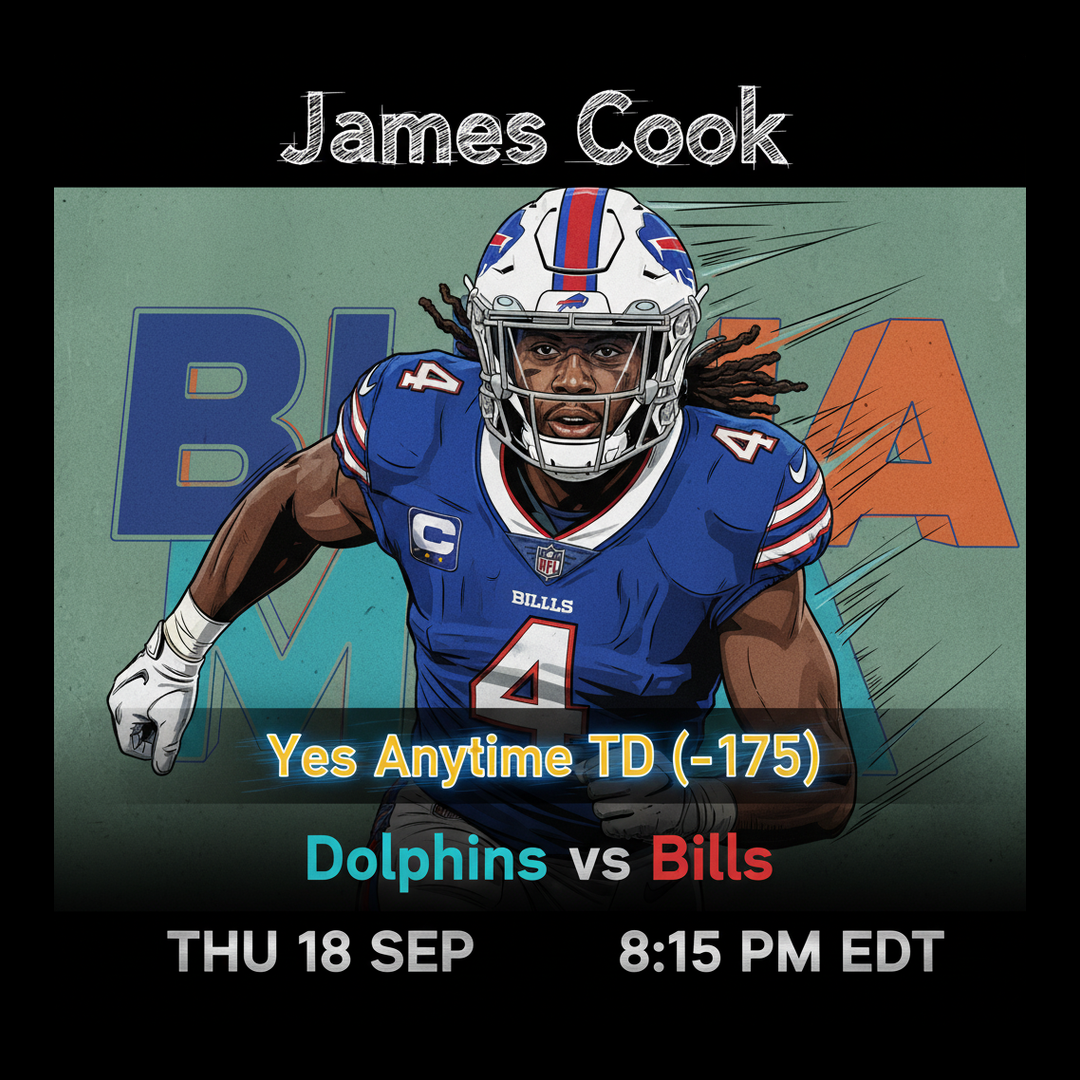 AI-generated detailed analysis visual for James Cook showing key statistics and insights