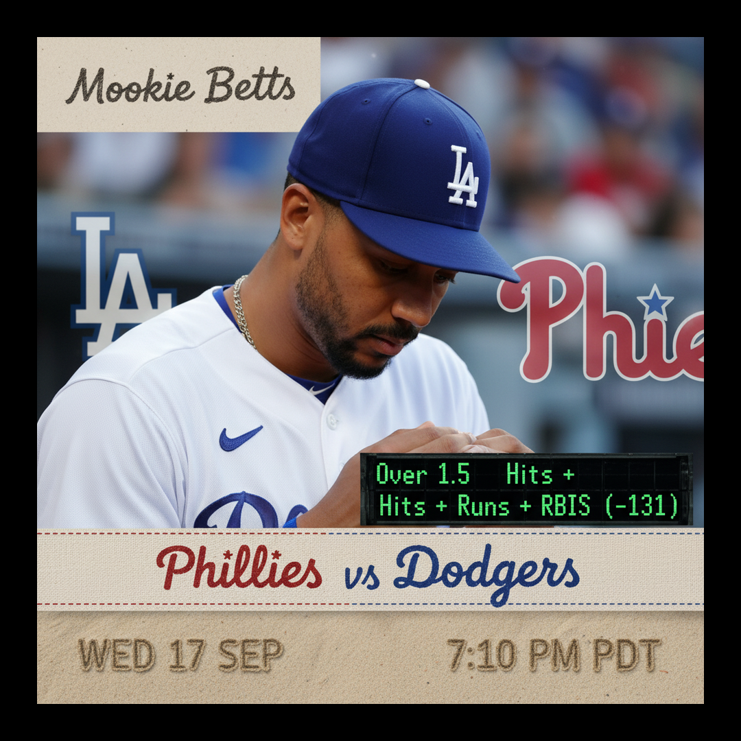 AI-generated detailed analysis visual for Mookie Betts showing key statistics and insights