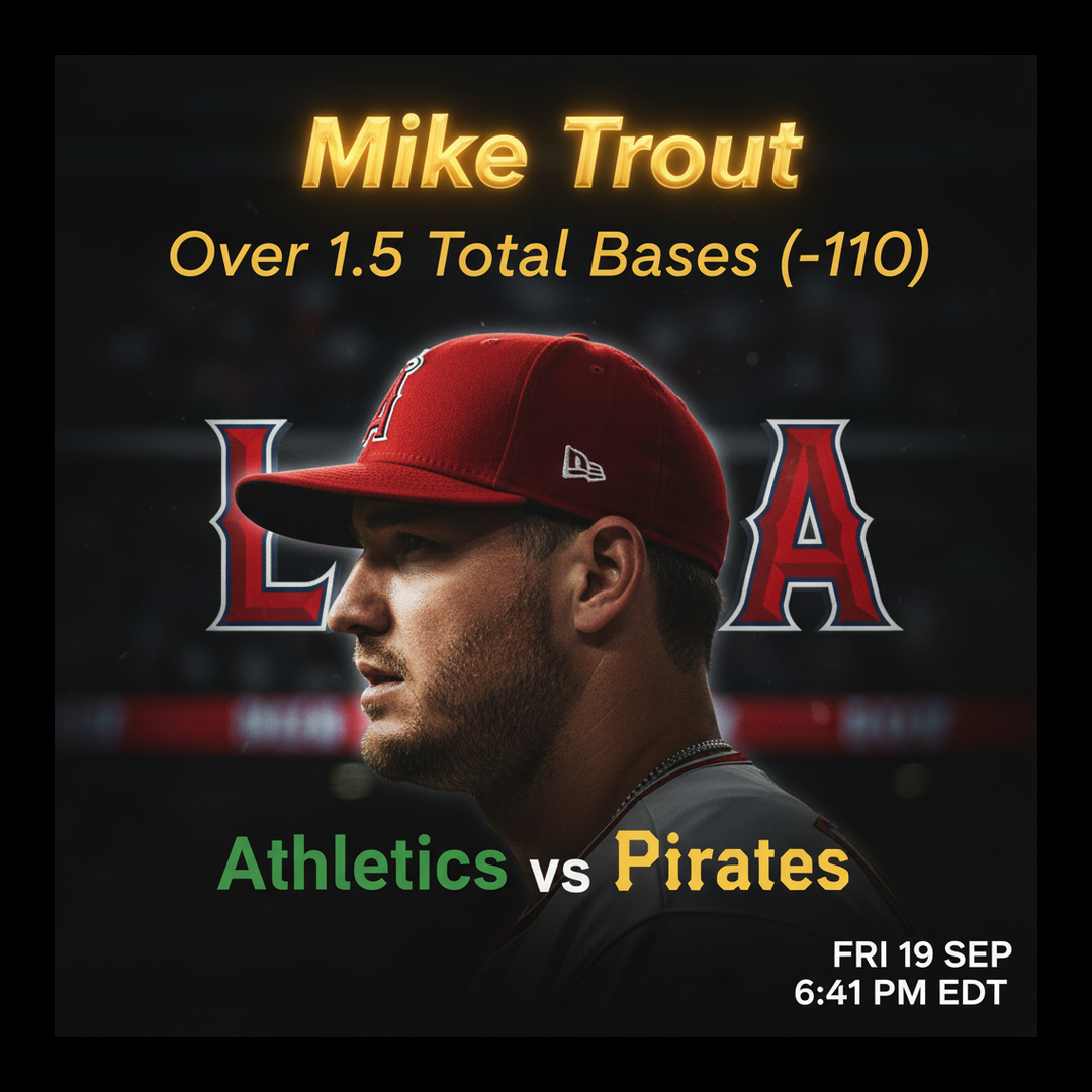 AI-generated detailed analysis visual for Mike Trout showing key statistics and insights