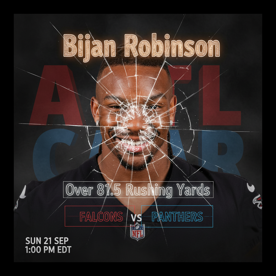 AI-generated detailed analysis visual for Bijan Robinson showing key statistics and insights