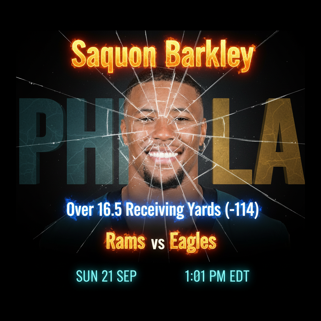 AI-generated detailed analysis visual for Saquon Barkley showing key statistics and insights