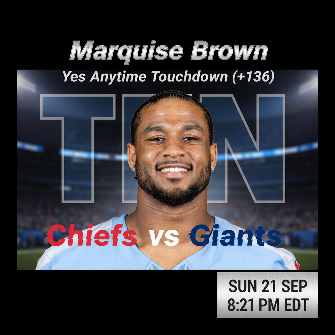 AI-generated detailed analysis visual for Marquise Brown showing key statistics and insights