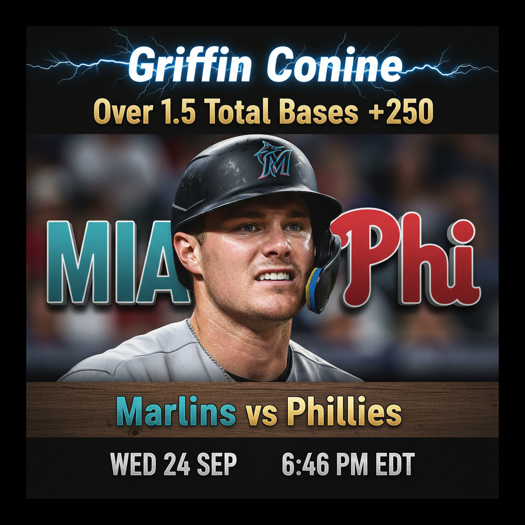 AI-generated detailed analysis visual for Griffin Conine showing key statistics and insights