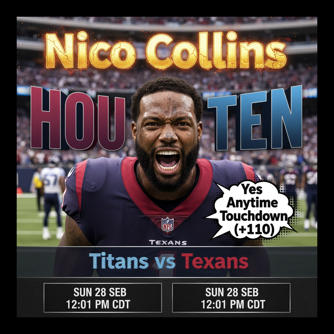 AI-generated detailed analysis visual for Nico Collins showing key statistics and insights