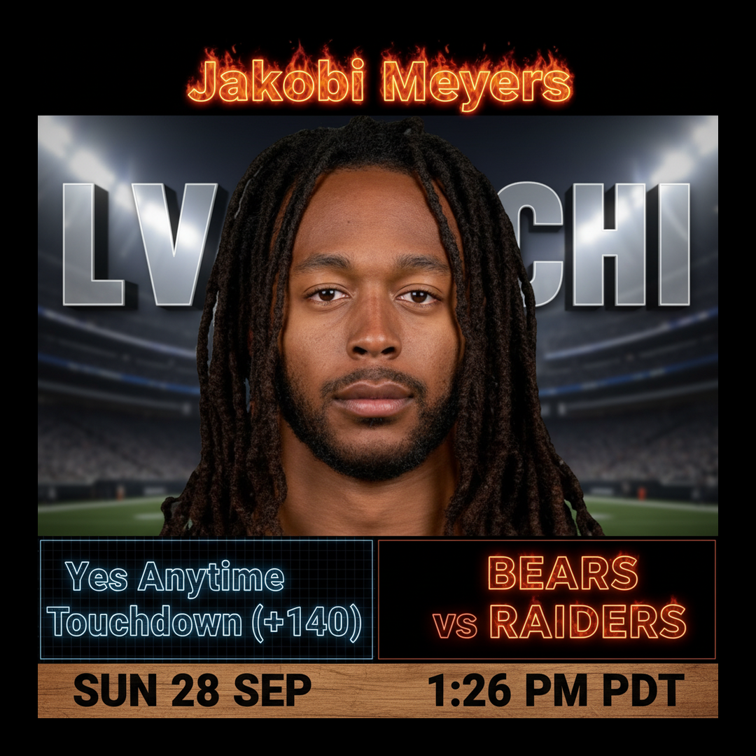 AI-generated detailed analysis visual for Jakobi Meyers showing key statistics and insights