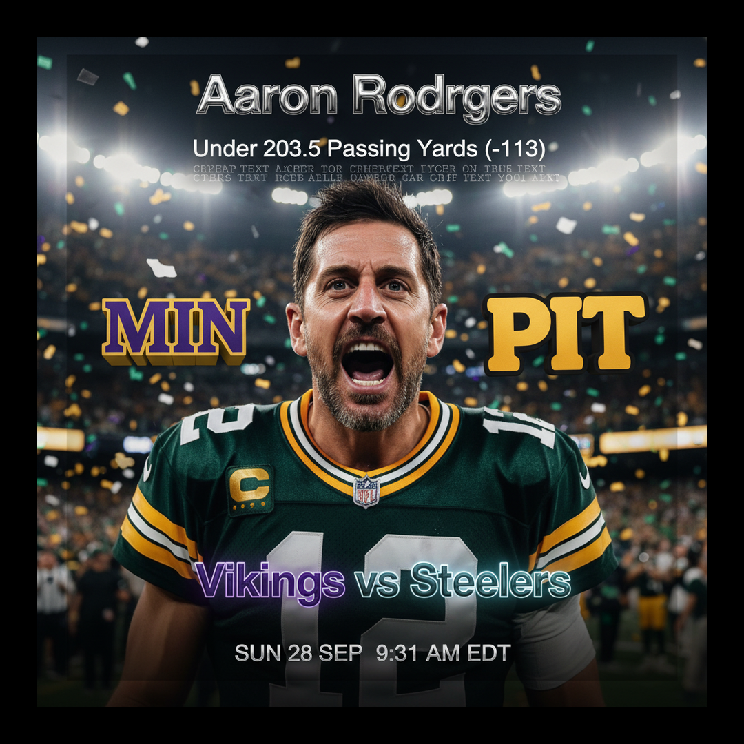 AI-generated detailed analysis visual for Aaron Rodgers showing key statistics and insights