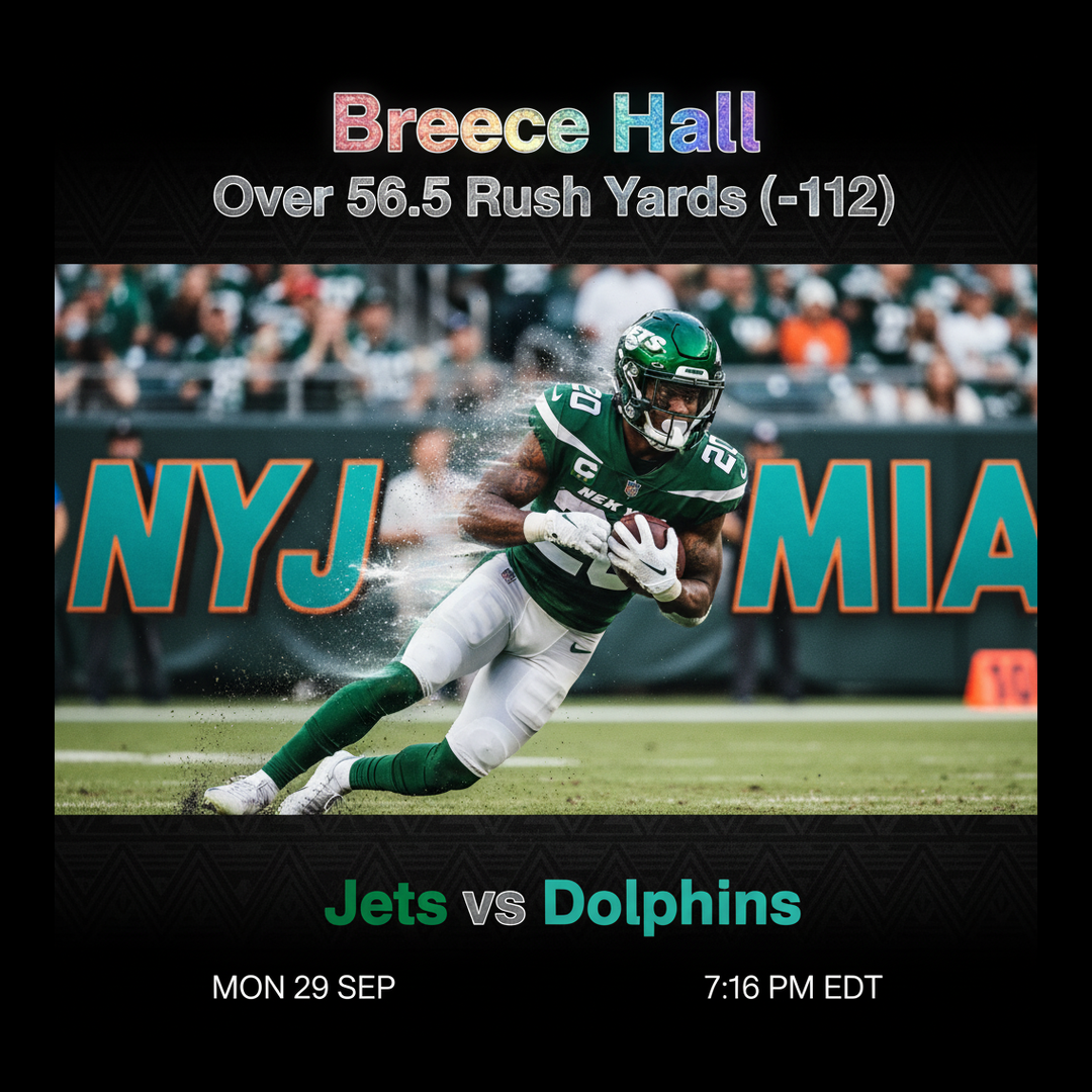 AI-generated detailed analysis visual for Breece Hall showing key statistics and insights