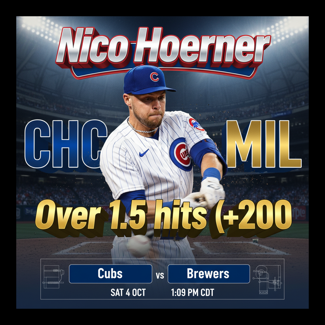 AI-generated detailed analysis visual for Nico Hoerner showing key statistics and insights