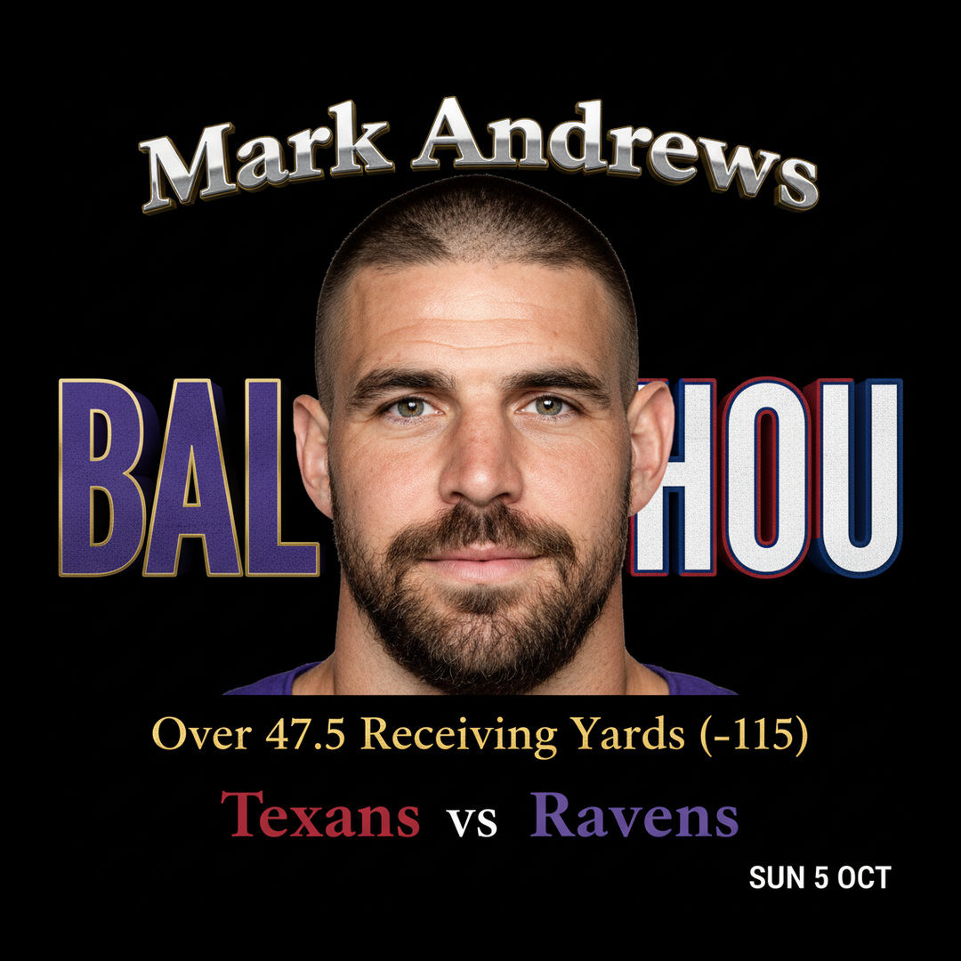 AI-generated detailed analysis visual for Mark Andrews showing key statistics and insights