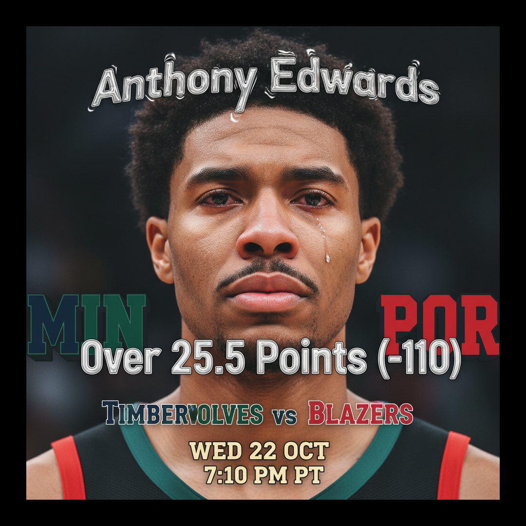 AI-generated detailed analysis visual for Anthony Edwards showing key statistics and insights