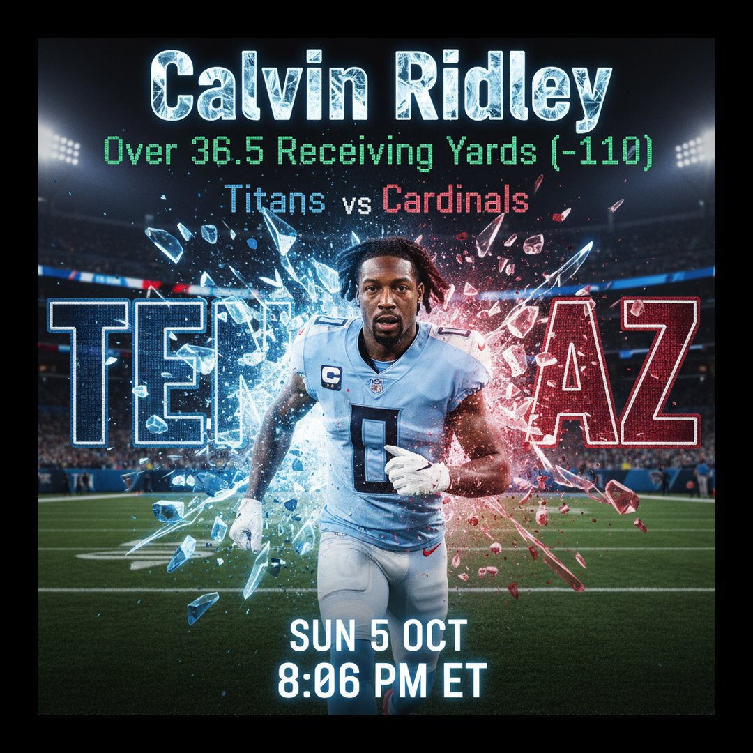 AI-generated detailed analysis visual for Calvin Ridley showing key statistics and insights