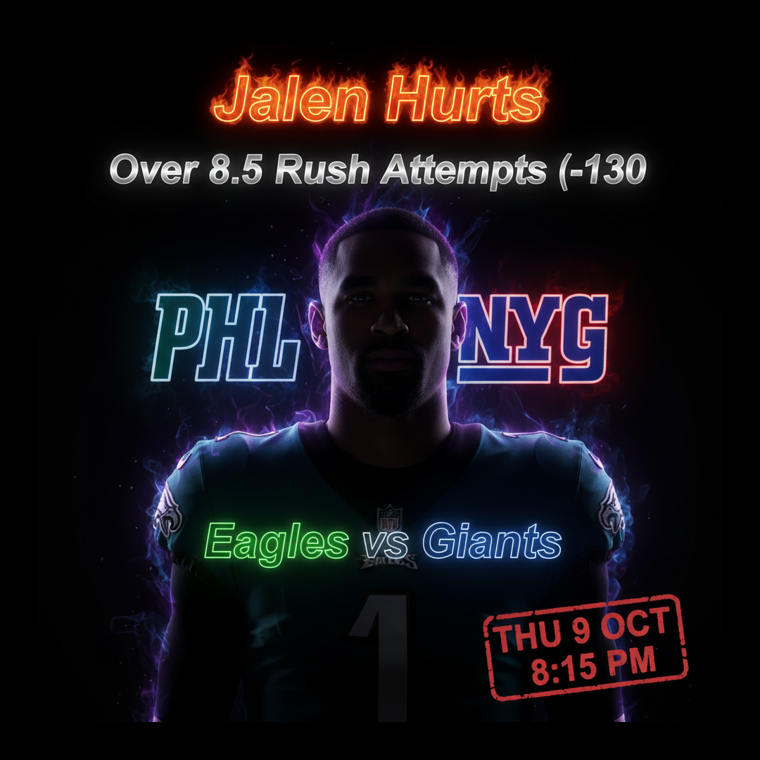 AI-generated detailed analysis visual for Jalen Hurts showing key statistics and insights