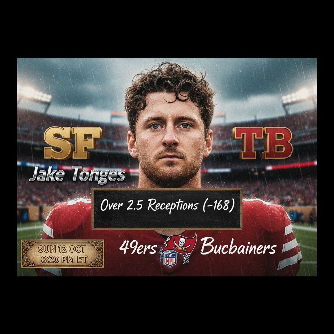 AI-generated detailed analysis visual for Jake Tonges showing key statistics and insights