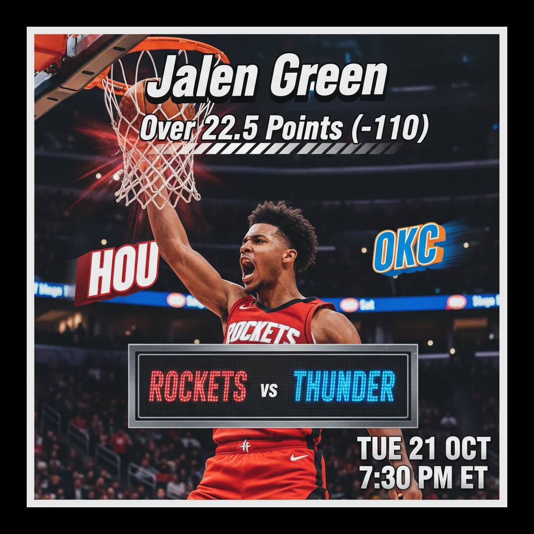 AI-generated detailed analysis visual for Jalen Green showing key statistics and insights