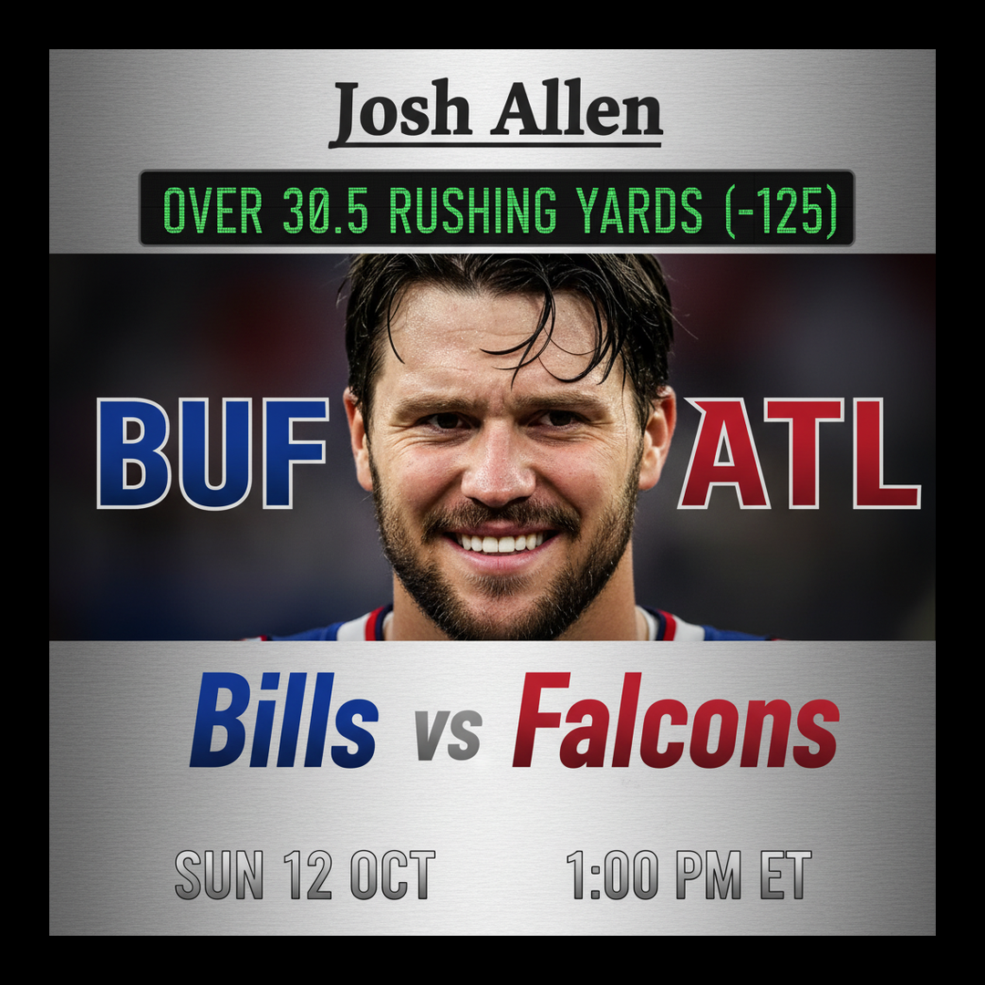 AI-generated detailed analysis visual for Josh Allen showing key statistics and insights