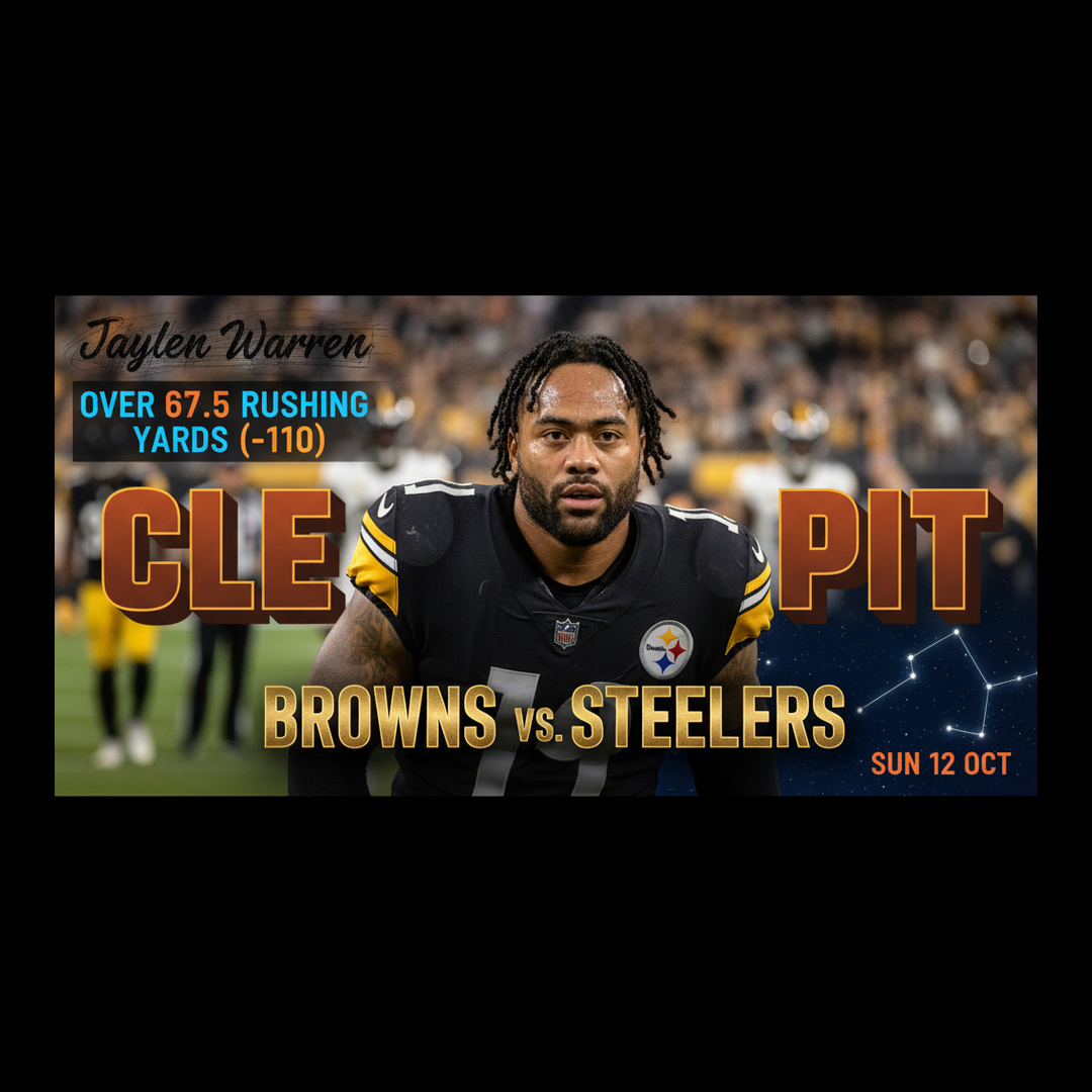 AI-generated detailed analysis visual for Jaylen Warren showing key statistics and insights