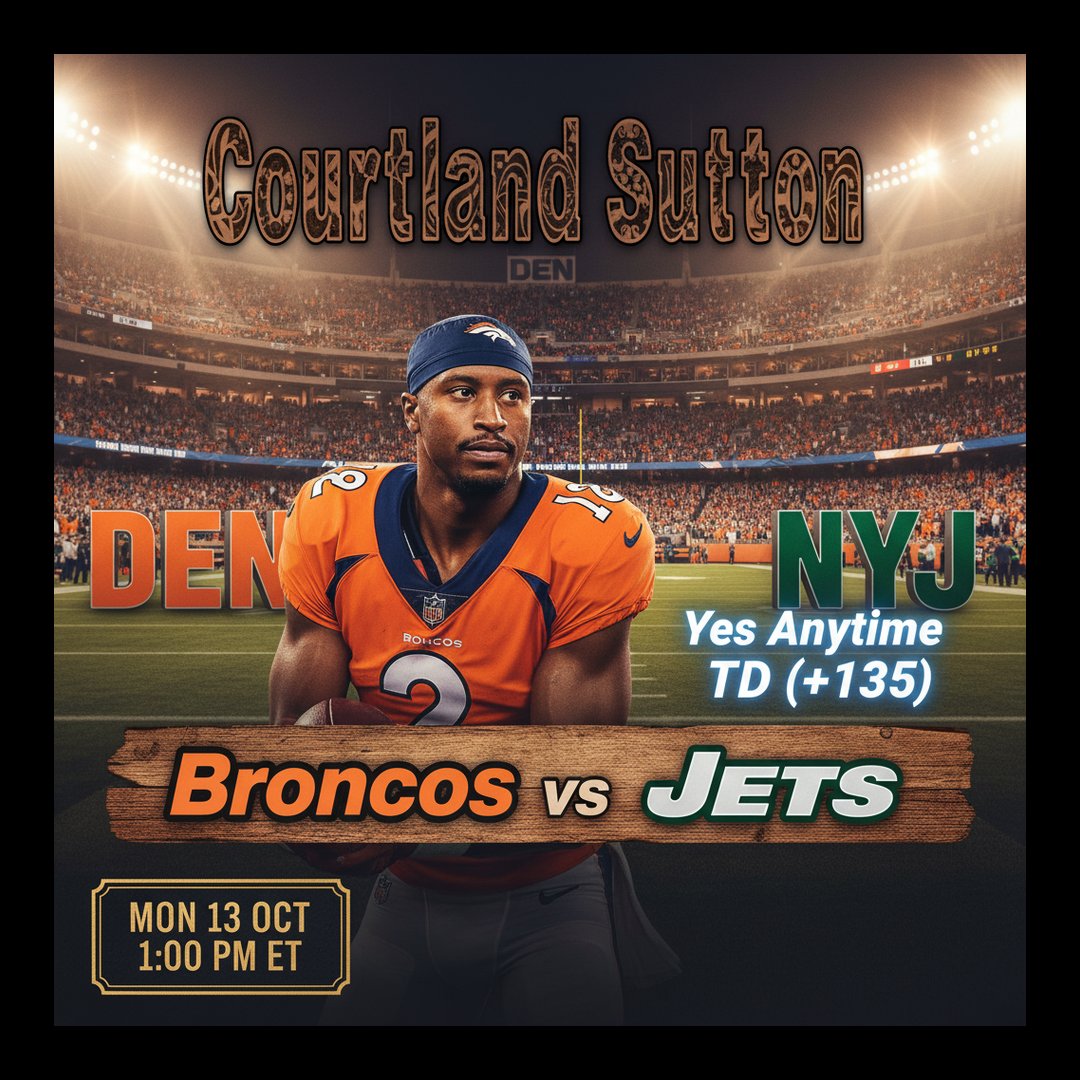 AI-generated detailed analysis visual for Courtland Sutton showing key statistics and insights