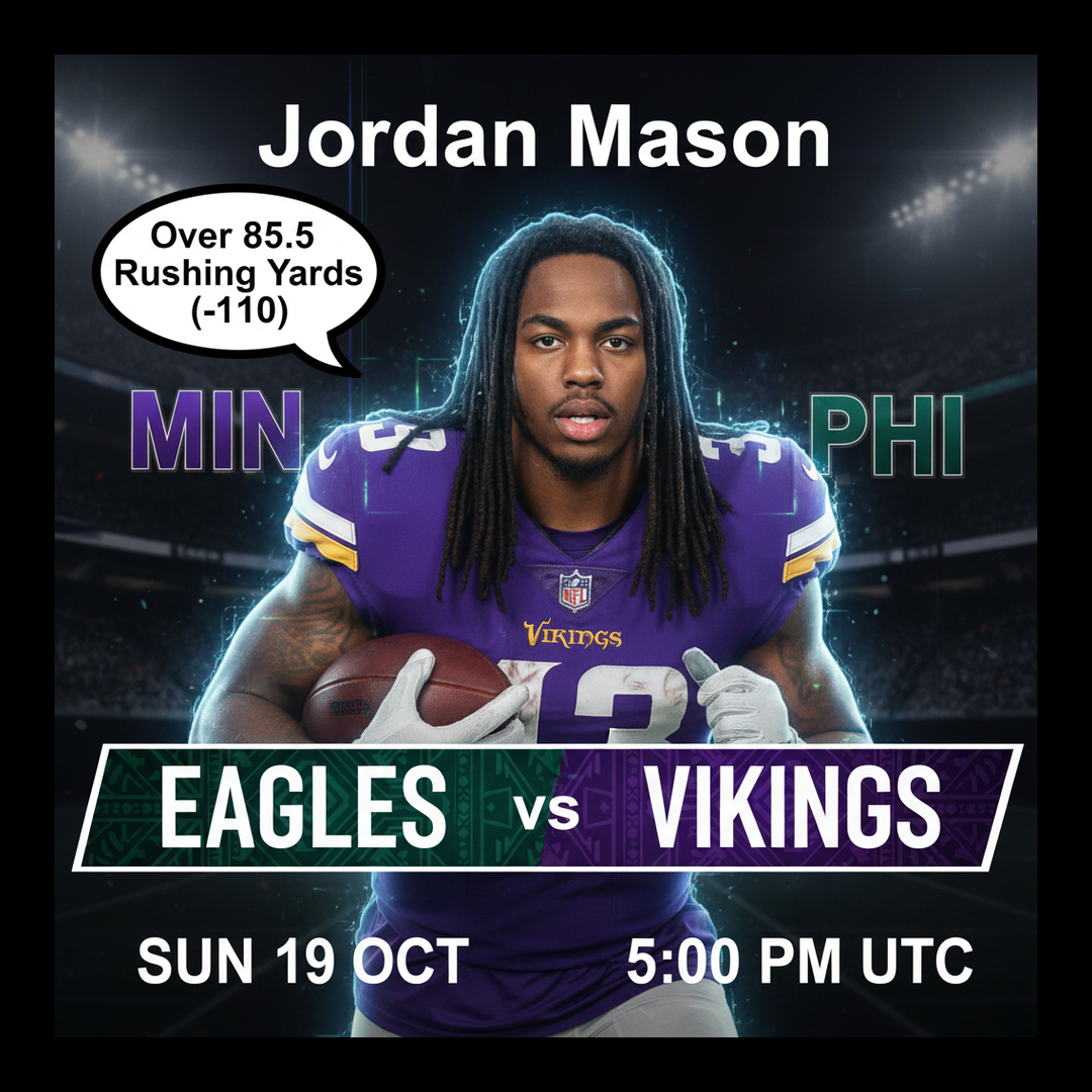 AI-generated detailed analysis visual for Jordan Mason showing key statistics and insights