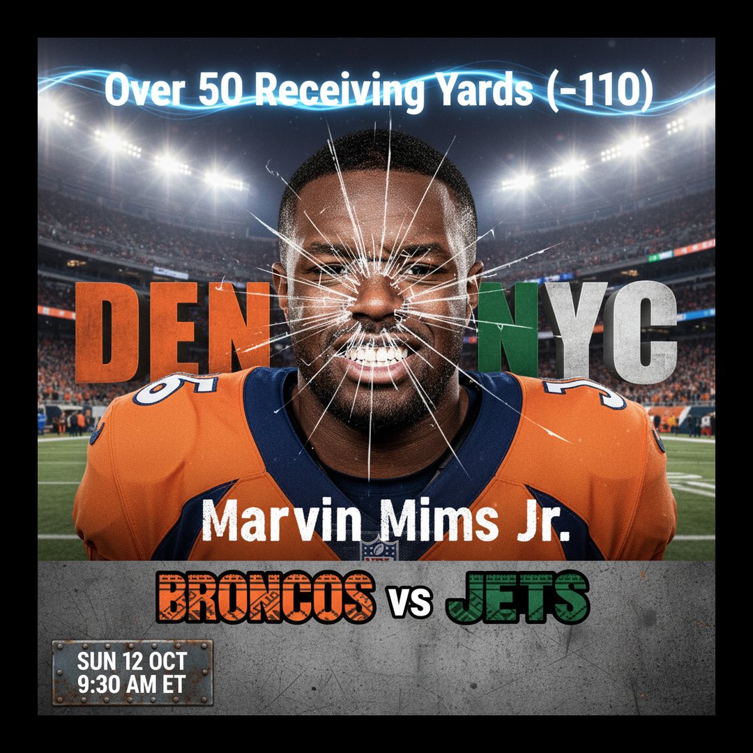 AI-generated detailed analysis visual for Marvin Mims Jr. showing key statistics and insights