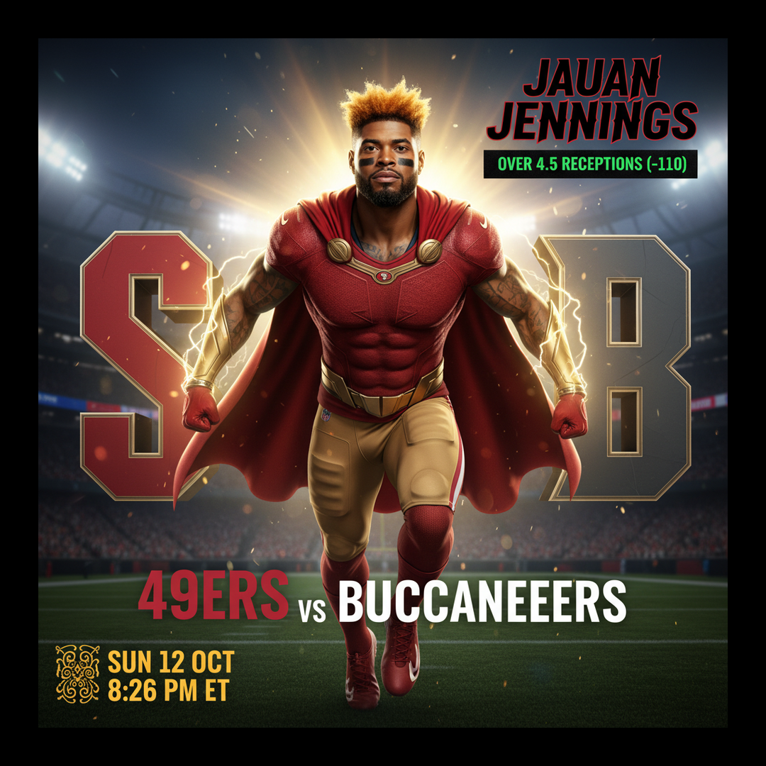 AI-generated detailed analysis visual for Jauan Jennings showing key statistics and insights