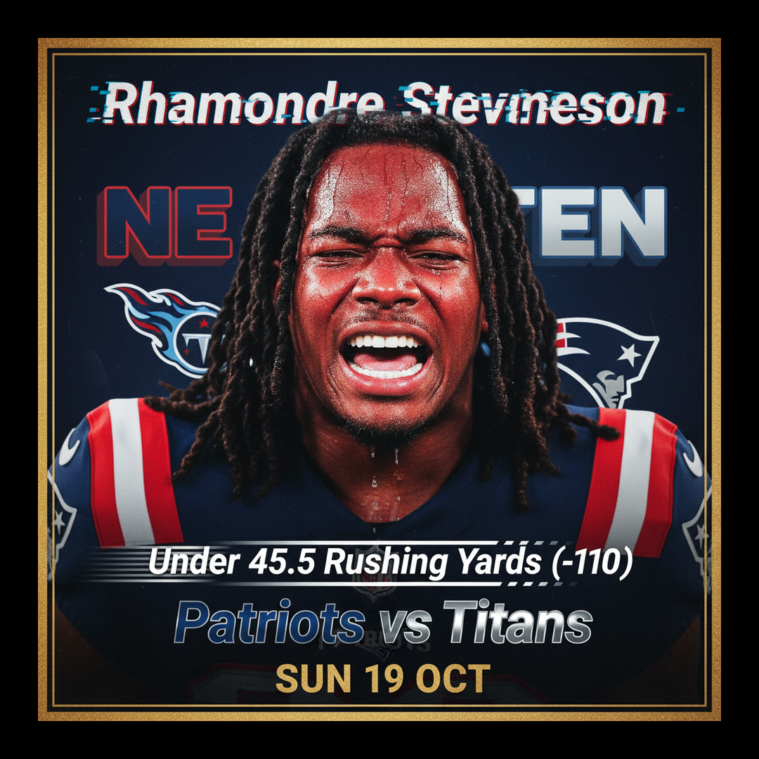 AI-generated detailed analysis visual for Rhamondre Stevenson showing key statistics and insights