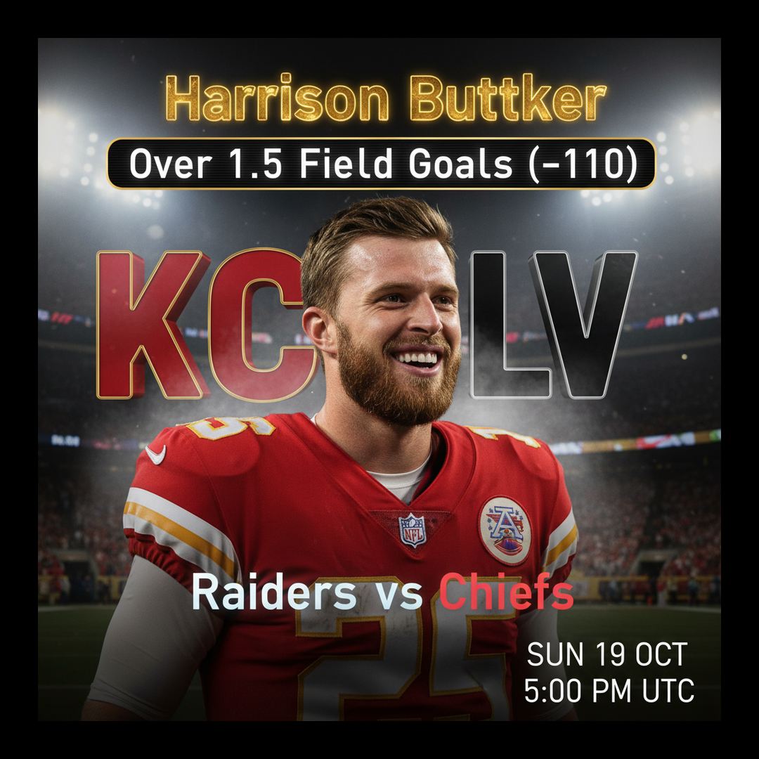 AI-generated detailed analysis visual for Harrison Butker showing key statistics and insights