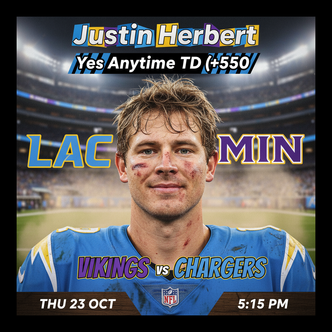 AI-generated detailed analysis visual for Justin Herbert showing key statistics and insights